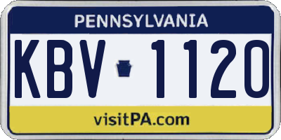 PA license plate KBV1120