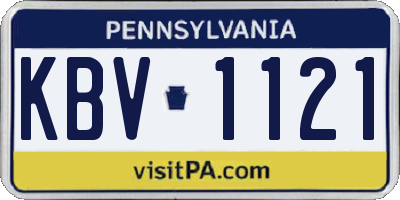 PA license plate KBV1121