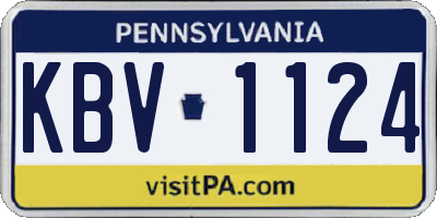 PA license plate KBV1124