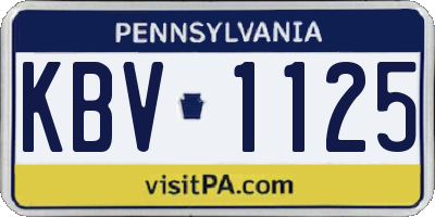 PA license plate KBV1125