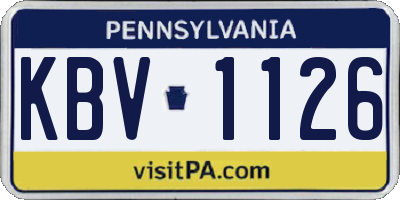 PA license plate KBV1126