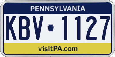 PA license plate KBV1127