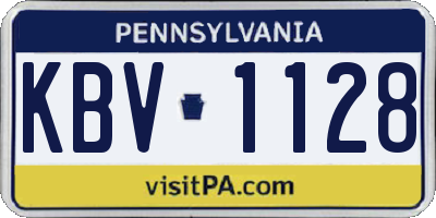 PA license plate KBV1128