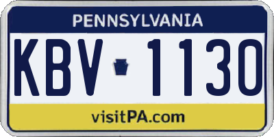 PA license plate KBV1130