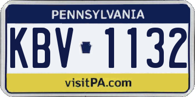 PA license plate KBV1132