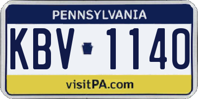 PA license plate KBV1140
