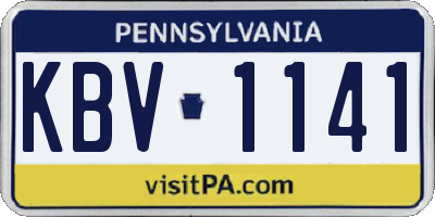 PA license plate KBV1141
