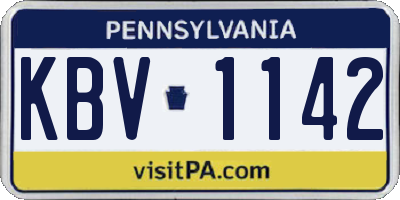 PA license plate KBV1142