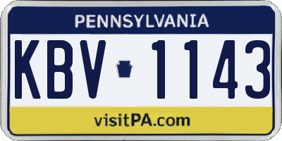 PA license plate KBV1143