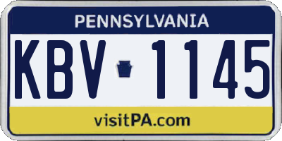 PA license plate KBV1145