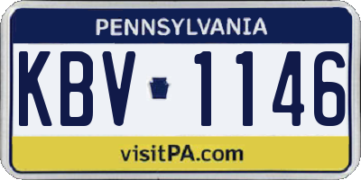 PA license plate KBV1146