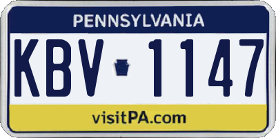 PA license plate KBV1147