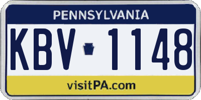 PA license plate KBV1148