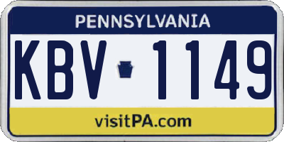 PA license plate KBV1149