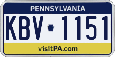 PA license plate KBV1151