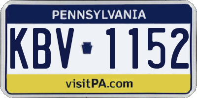 PA license plate KBV1152