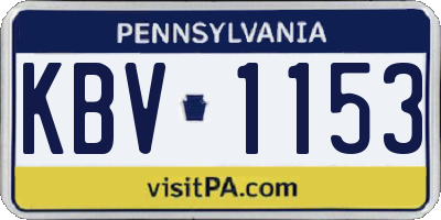 PA license plate KBV1153