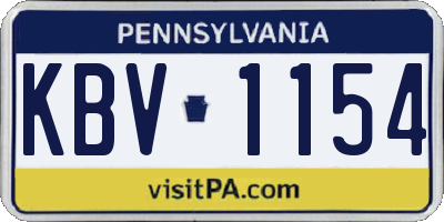 PA license plate KBV1154