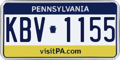 PA license plate KBV1155