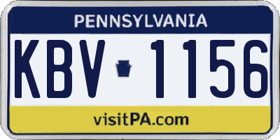 PA license plate KBV1156