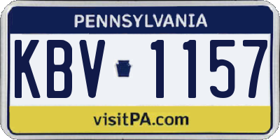 PA license plate KBV1157