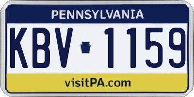 PA license plate KBV1159