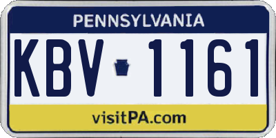 PA license plate KBV1161