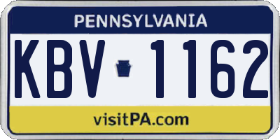 PA license plate KBV1162