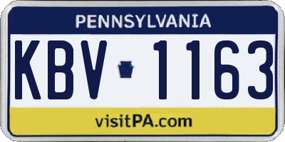 PA license plate KBV1163