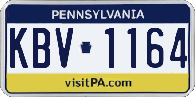 PA license plate KBV1164