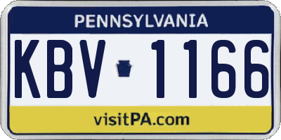PA license plate KBV1166