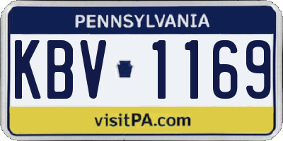 PA license plate KBV1169