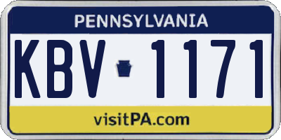 PA license plate KBV1171
