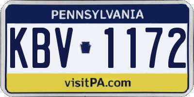 PA license plate KBV1172