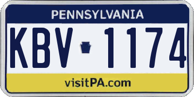 PA license plate KBV1174