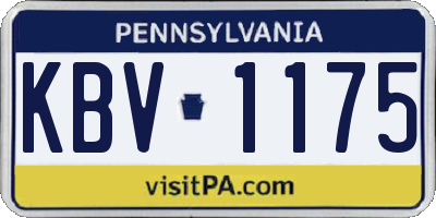 PA license plate KBV1175