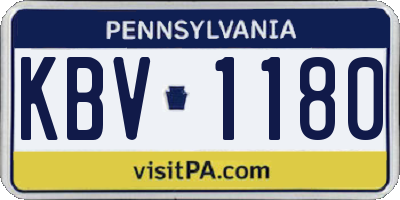 PA license plate KBV1180