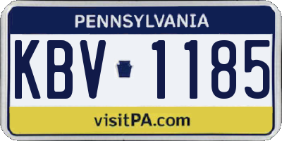PA license plate KBV1185