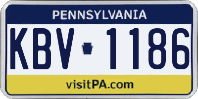 PA license plate KBV1186