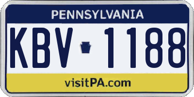 PA license plate KBV1188