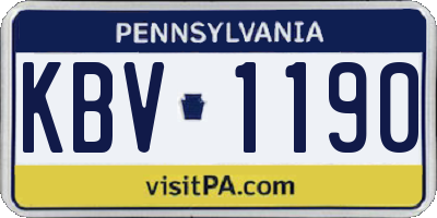 PA license plate KBV1190