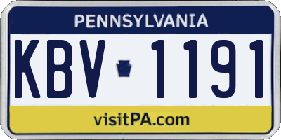 PA license plate KBV1191