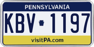 PA license plate KBV1197