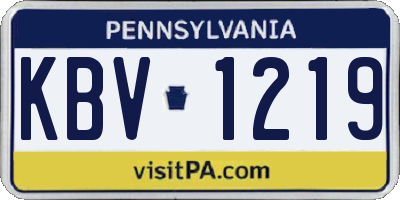 PA license plate KBV1219