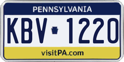 PA license plate KBV1220