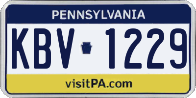 PA license plate KBV1229