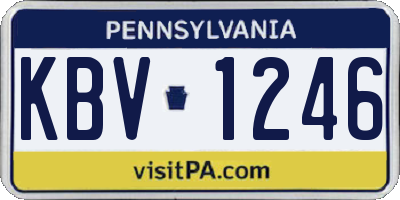 PA license plate KBV1246