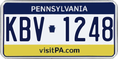 PA license plate KBV1248
