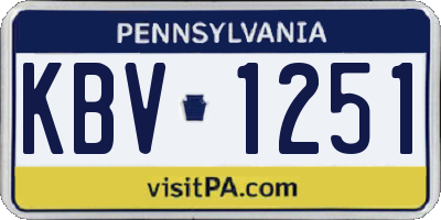 PA license plate KBV1251
