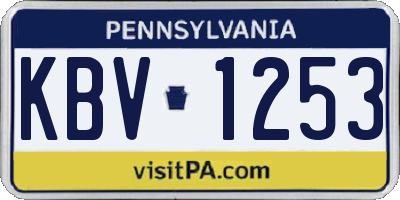 PA license plate KBV1253